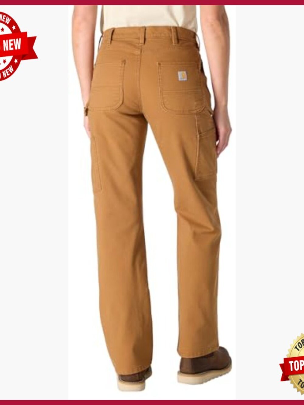 Durable Canvas Work Pants with Tool Pockets, Loose Fit - Picture 2 of 2